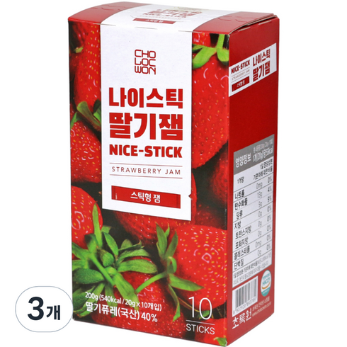 초록원 나이스틱 딸기잼 10p, 20g, 30개