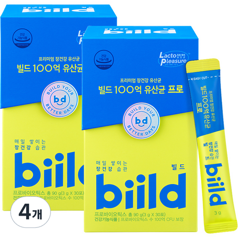 빌드 100억 유산균 프로 30p, 90g, 4개