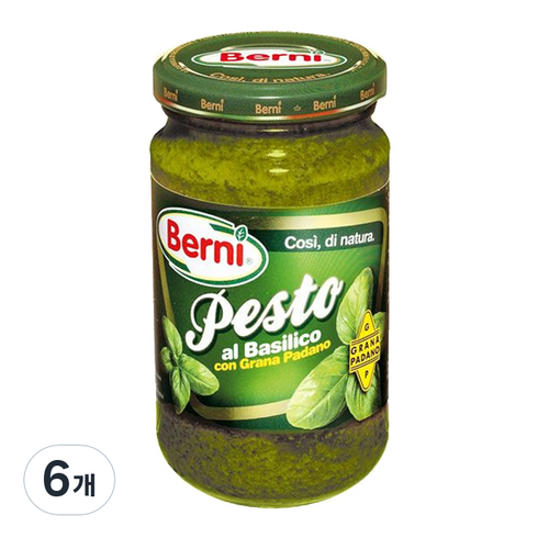바질 페스토 - 베르니 바질 페스토, 195g, 6개
