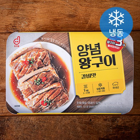 양념 뼈구이 6팩 - 도드람 양념 왕구이 (냉동), 1kg, 1개