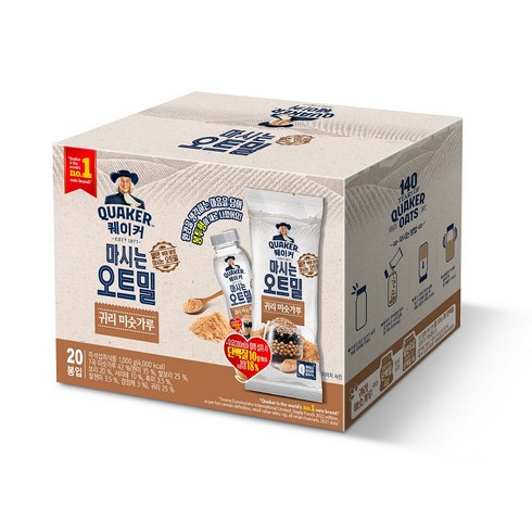 퀘이커 마시는 오트밀 귀리 미숫가루, 1kg, 1개