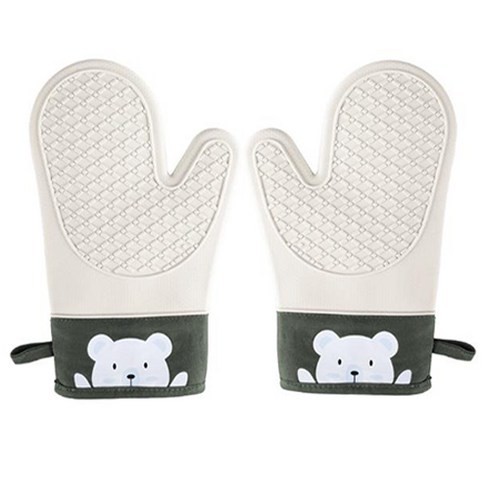 실리콘 곰돌이 주방 오븐장갑 양손세트 MP244, 혼합색상, 1세트