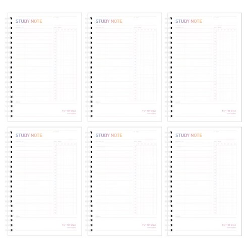 굿노트여행플래너 - 모닝글로리 10분 스터디노트 한달 6p, 화이트, 1세트