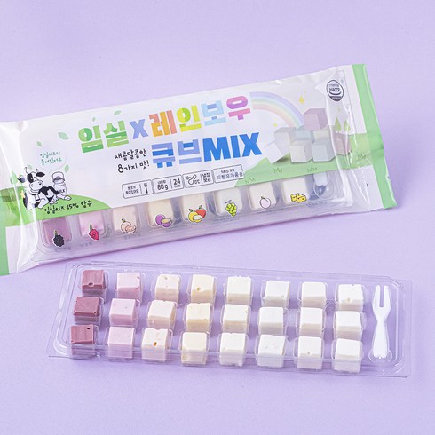 임실x레인보우 큐브MIX 치즈, 80g, 1개