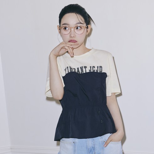 지컷 - 쥬시쥬디 여성용 J소재 믹스 프린트 티셔츠 ON JYTS32AE