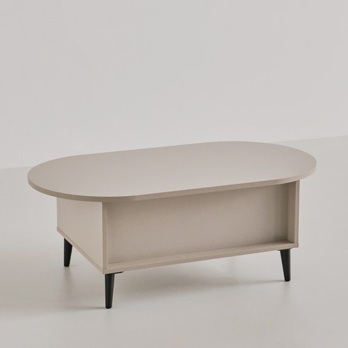 2023년 가성비 최고 리프트업테이블 - 스칸디무드 몽브 타원형 리프트업 테이블 1000 방문설치, 머드그레이