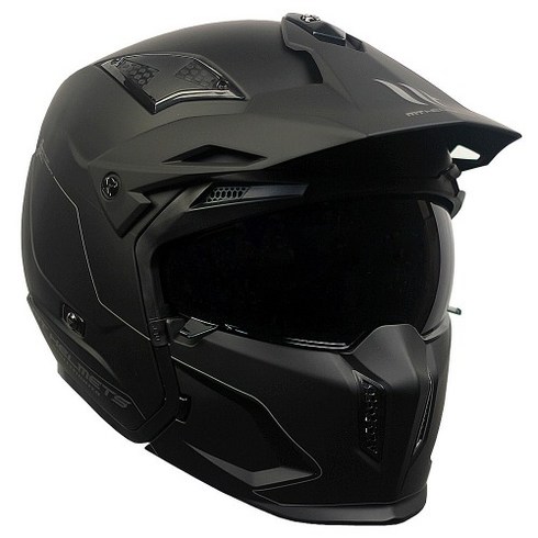 오프로드헬멧 - MT STREETFIGHTER SV 오토바이 하프페이스 헬멧, 무광 블랙