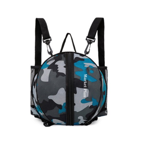 마켓플랜 원형 농구공 가방, 카모 블루