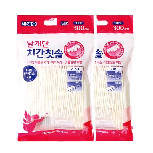 네오 메디칼 날개단 치간칫솔, 300개입, 2개