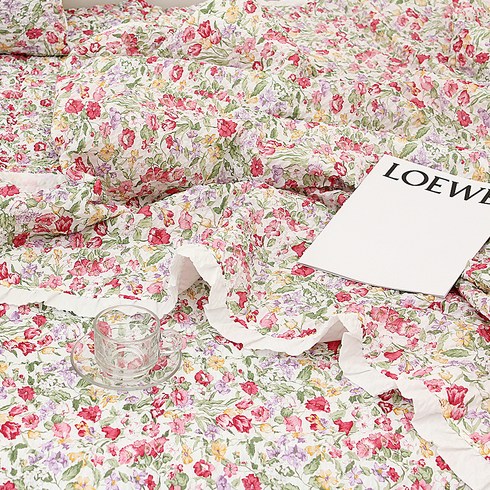 슈에뜨룸 로브 플라워 시어서커 60수면 여름 이불