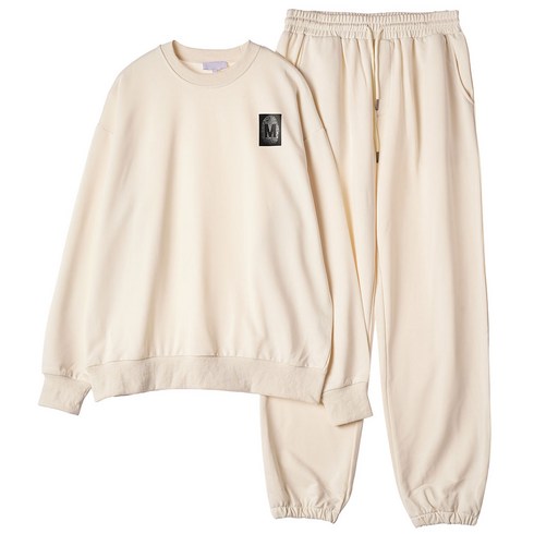 몬티몬 남성용 FINGER PRINT 프린팅 오버핏 맨투맨 조거 상하의 세트