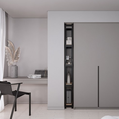 스피드랙 슬림형 철제 틈새 선반, 블랙, 5단, 1개