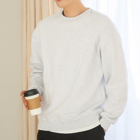 2023년 가성비 최고 기모스웻 - 플레이즈 남성용 따듯기모 스웻 맨투맨 티셔츠