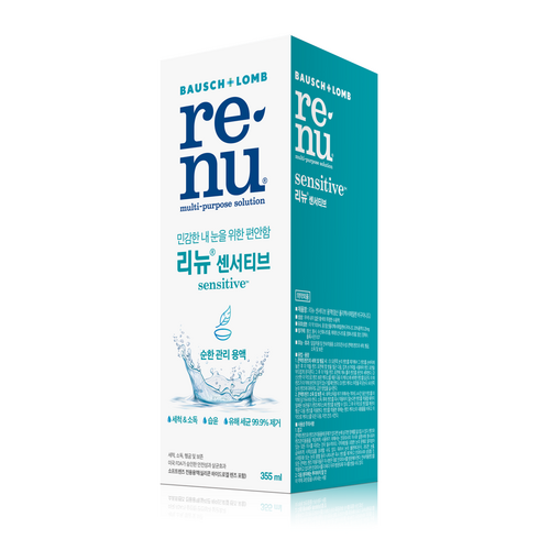 2023년 가성비 최고 습윤액 - 리뉴 센서티브 다목적 렌즈관리용액, 355ml, 1개