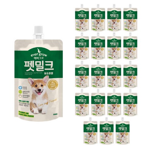 에버그로 펫밀크 눈&관절, 우유맛, 150ml, 20개