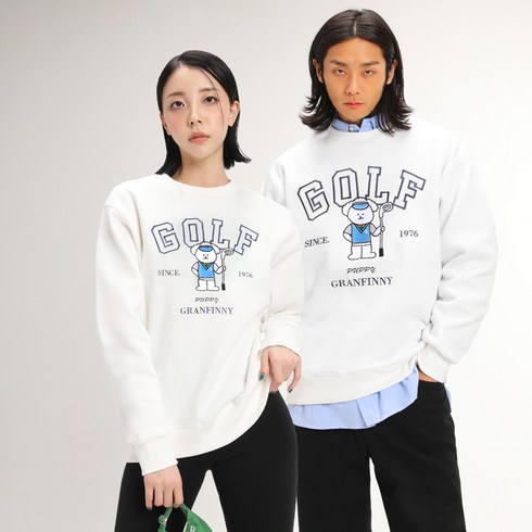 2023년 가성비 최고 골프맨투맨 - 그랜피니 엠보 자수 골프 로고 맨투맨 티셔츠 GFMT012