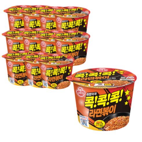 불닭쫄볶이 - 오뚜기콕콕콕 라면볶이 용기 120 g, 12개