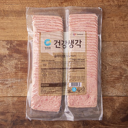 아질산나트륨없는햄 - 청정원 건강생각 슬라이스햄, 1kg, 1개