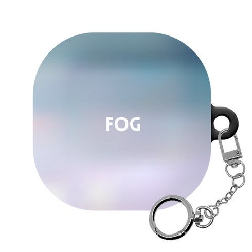 몬드몬드 포인트 소프트 갤럭시 버즈프로 버즈라이브 하드 케이스 + 키링, Fog