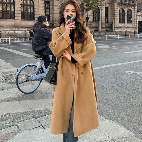 2023년 가성비 최고 카멜색코트 - 루나걸 여성용 칼리온 모직 롱 코트