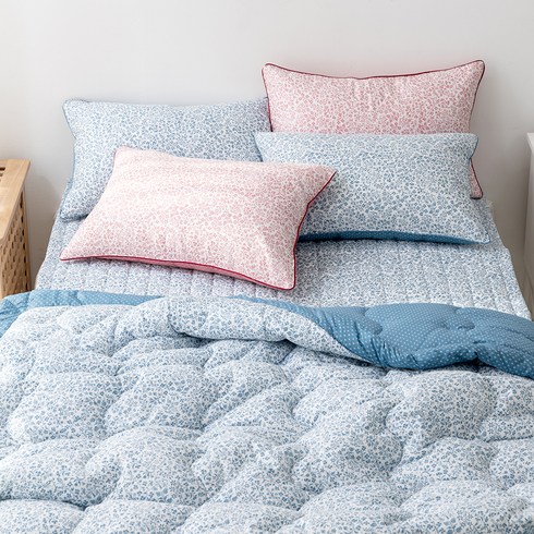 오드리 60수 아사 순면 차렵이불 + 베개커버 세트