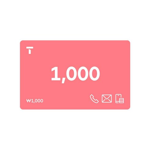 커피쿠폰 - [전국] [SK텔레콤]T 쿠폰 1000 (음성/문자)