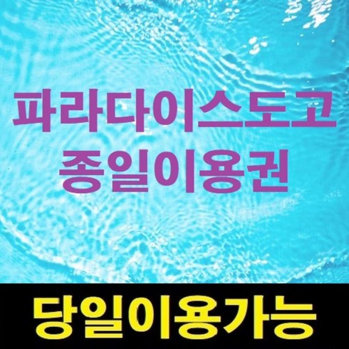 파라다이스도고 - [충남아산] [문자전송][당일사용가능] ★특가상품★ 파라다이스 도고스파 워터파크 종일권