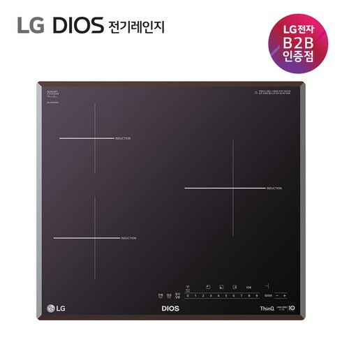 LG 디오스 인덕션 BEI3MQ 미라듀어글라스 전기레인지 공식판매점, 프리스탠딩(15cm)