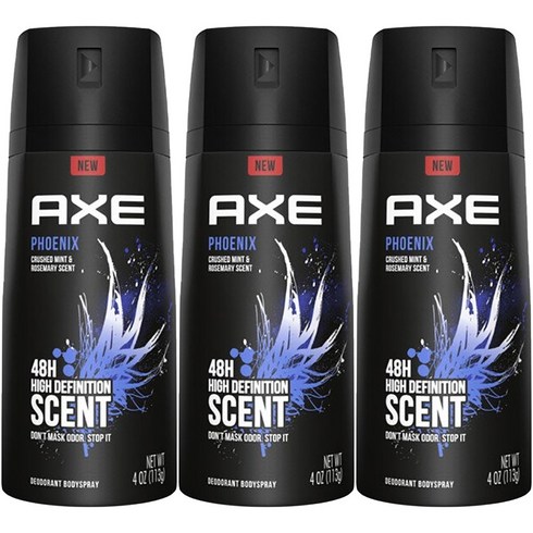 AXE 악스 남성 바디 스프레이 데오드란트 아폴로 113g 3팩, 3개