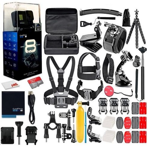 GoPro 미국 고프로 액션 카메라 HERO8 Black Digital Action Camera - Waterproof Touch Screen 4K UHD Video 12MP Ph, 32GB_Retail