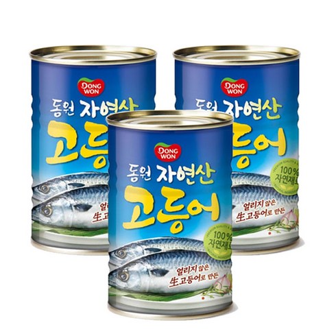 고등어캔 - 동원 고등어 원터치 통조림, 300g, 3개