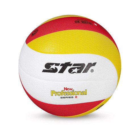 스타배구공 - 스타 뉴프로페셔널2 배구공, 화이트 + 레드 + 옐로우
