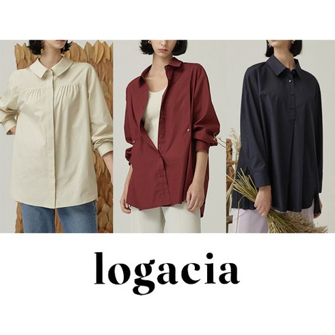 [logacia] 에스연 바이오워싱 코튼 100 셔츠 블라우스 1종