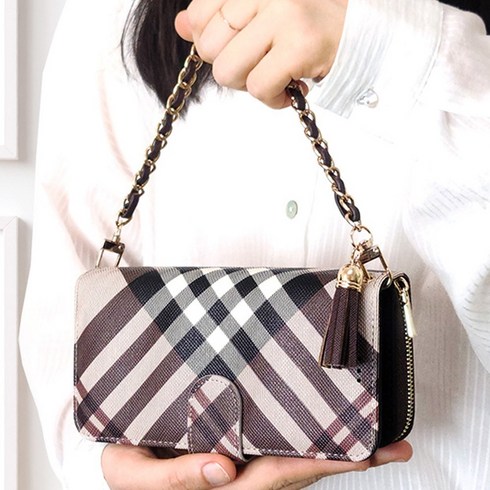 레드울프 티나지퍼 지폐 펼침 수납 백줄 지갑형 핸드폰케이스