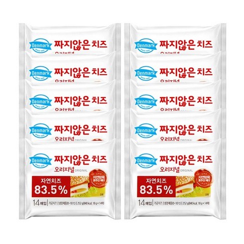 동원 덴마크 짜지않은치즈 오리지널 252g (14매입 ), 2.52kg, 10개