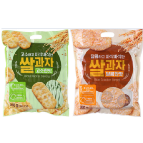 홈플러스 - 홈플러스 쌀과자 2종세트 / 고소한맛 300g 달콤한맛 300g / 각1개씩 총 2개, 1세트