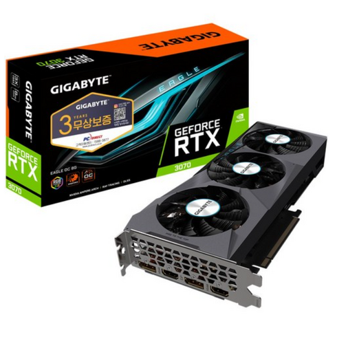 3070중고 - 기가바이트 지포스 RTX 3070 EAGLE OC D6 8GB 피씨디렉트 그래픽카드