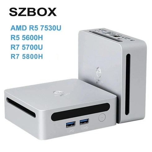 미니 베어본 PC 컴퓨터 SZBOX AMD 라이젠 5 7530U/R5 5600H/R7, [01] R5 7530U, [01] 미국, 01 CHINA