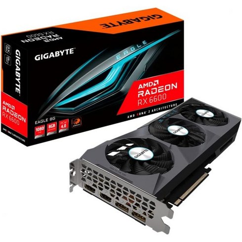 rx6600 - 그래픽카드 기가바이트 라데온 RX 6600 이글 8G 그래픽 카드 WINDFORCE 3X 냉각 시스템 8GB 128비트 GDDR6 GV-R66 EAGLE-8GD 비디오 358932