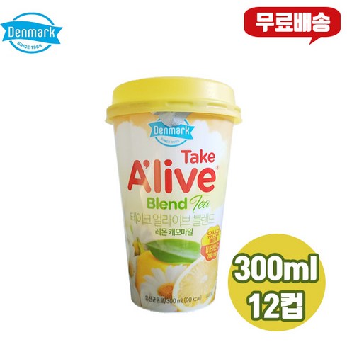 다이노스얼라이브 - 덴마크 테이크얼라이브 블렌드 300ml 레몬 캐모마일 12개/유산균음료/비타민700mg, 12개