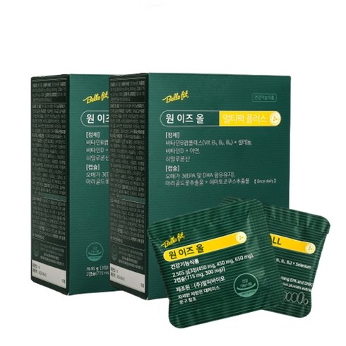 벨로핏 원이즈올 비타민 영양제 멀티팩 플러스 하루 한 포, 30회분, 2개
