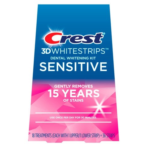 [대용량] 크레스트 3D 센서티브 화이트닝 민감용 치아 미백 스트립 36개 (Crest 3D White Strip Sensitive)