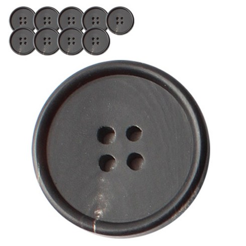 소뿔단추 - 동화상가몰 소뿔단추1 23mm, 블랙무광, 10개