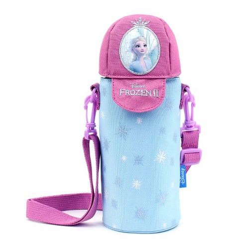 코지24 겨울왕국 아동 여아 키즈 유치원 초등 소풍 보온 보냉 500ml 물병주머니 케이스 파우치 물통가방, 블루, 2개