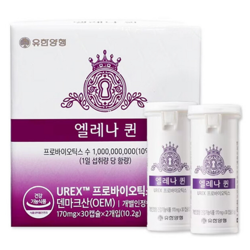 유한양행 엘레나 퀸 UREX 질 건강 유산균 10.2g, 1개, 60정