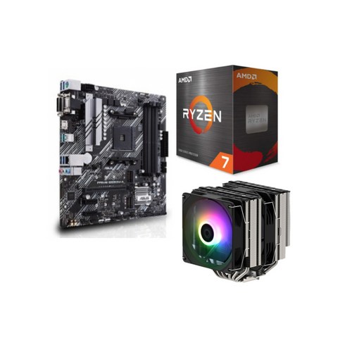 컴퓨터 데스크탑 AMD 라이젠7 5800X RC1800 ARGB 쿨러 B550M 보드