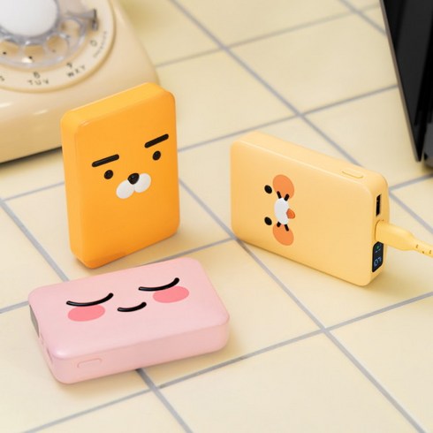 [카카오프렌즈] 사각 PD 고속 보조배터리 10000mAh(노트북 충전가능), 상세 설명 참조, 캐릭터:10000mAh 20w_라이언