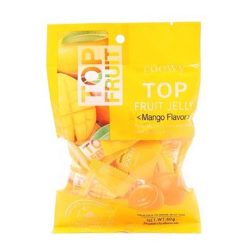 (국내배송) 베트남 탑젤리 망고젤리 TOP FRUIT coowy 80g 1개, 6개