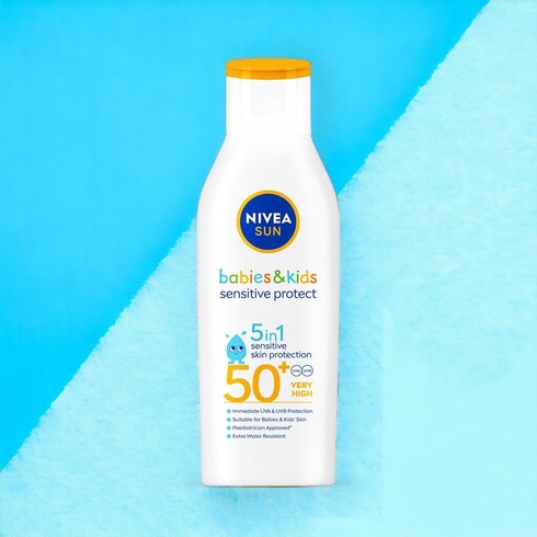 썬로션 - 니베아 키즈 센서티브 프로텍트 앤 플레이 선 로션 SPF50+ PA++++, 1개, 200ml