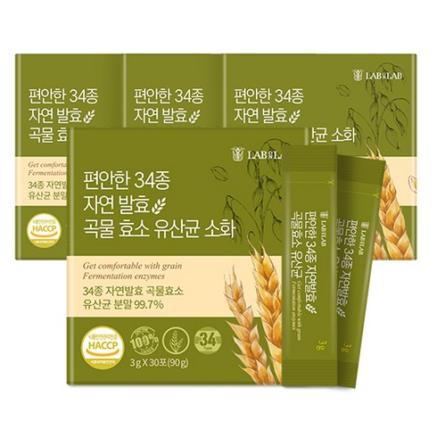 편안한 34종 발효 곡물 효소 포스트바이오틱스 유산균, 90g, 4개